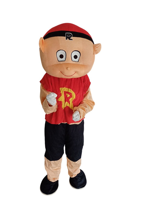 BookMyCostume Brave & Fearless Raju The Thunderstrike Cartoon Character Mascot Costume For Theme Birthday Party & Events | Adults | Full Size